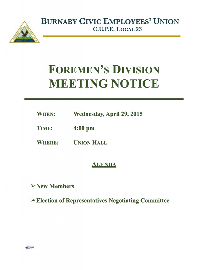 Foremens Division Meeting Apr 29 notice