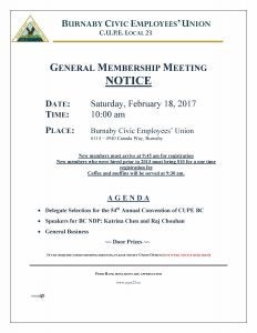 General Membership Meeting – CUPE 23