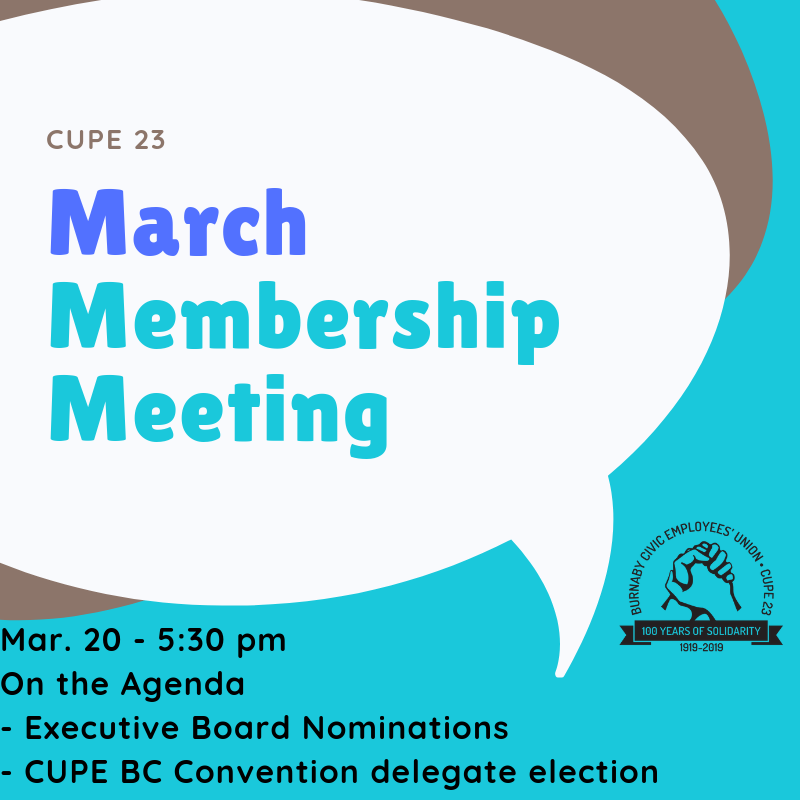 March Meetings CUPE 23