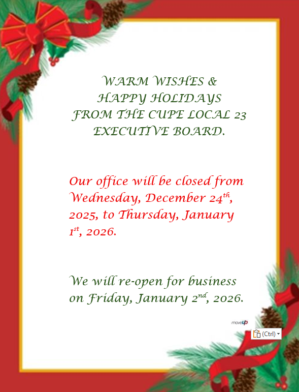 Holiday Office Closure